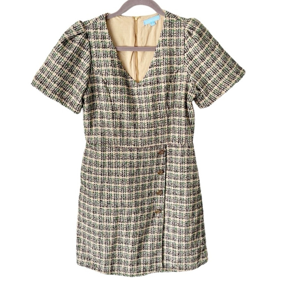 Light Academia Structured Tweed Dress Size‎ 6 Collegiate Blair Waldorf 60s Mod